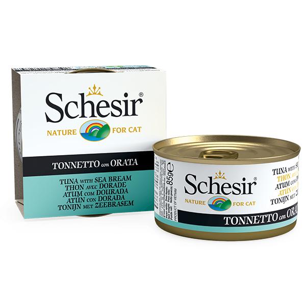 Schesir Tuna with Dorada ТУНЕЦ и ДОРАДА в желе корм для кошек 85 г (172747)